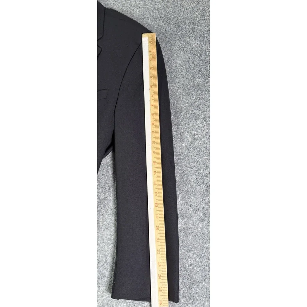 Lauren Ralph Lauren Blazer 44R Navy Blue Brass Buttons Wool Stretch Sport Coat